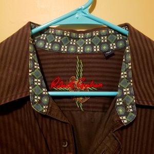 Robert Graham XL brown button up shirt